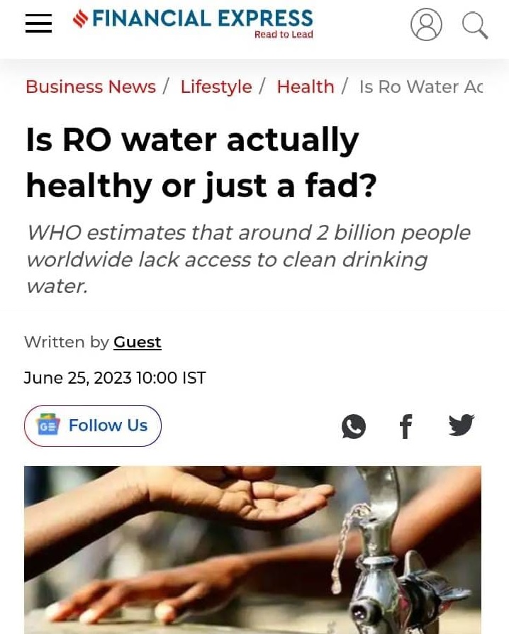 water actually healthy 