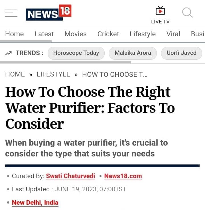 The Right Water Purifier